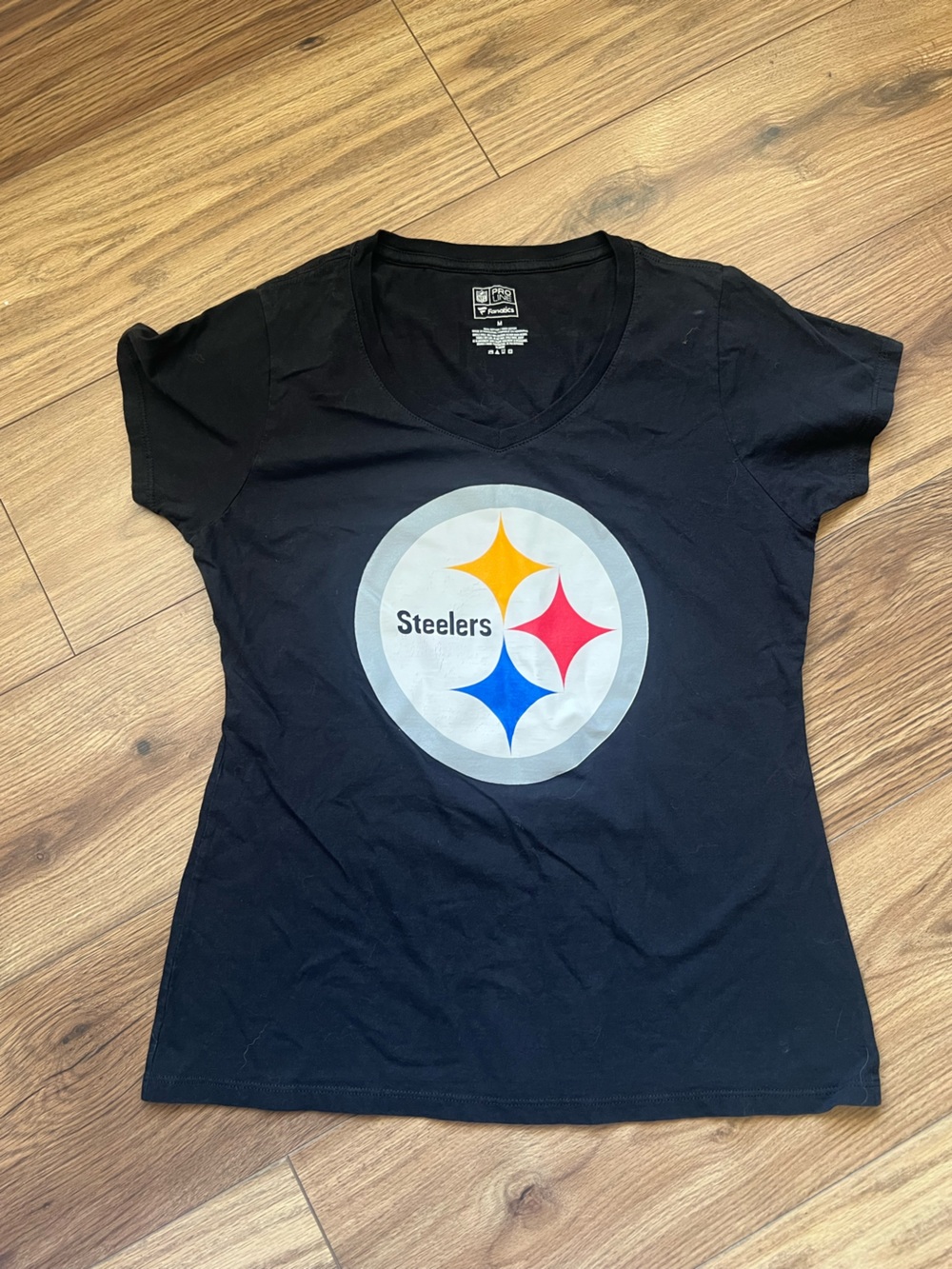 NFL Fanatics Pittsburgh Steelers Black V-Neck Tee M